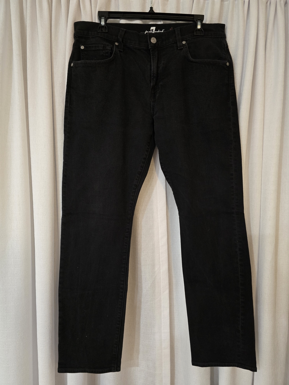 7 For All Mankind Men Jeans Straight Black